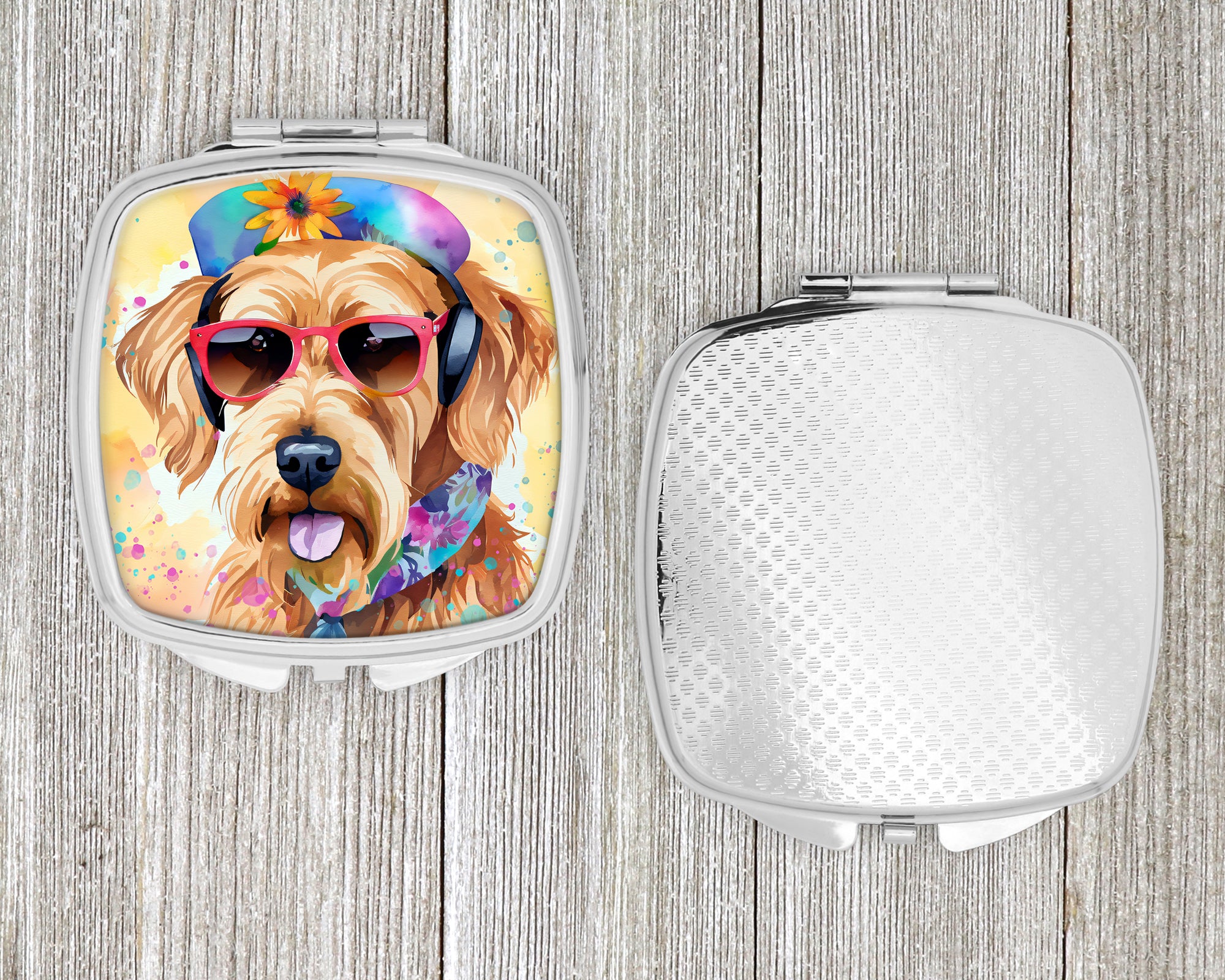 Airedale Terrier Hippie Dawg Compact Mirror