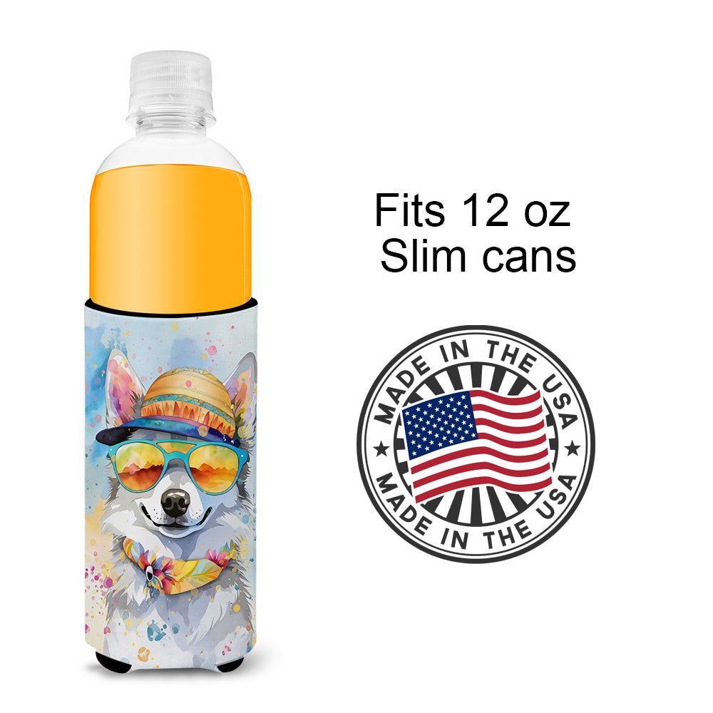 Alaskan Klee Kai Hippie Dawg Hugger for Ultra Slim Cans