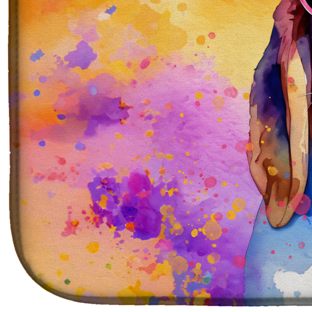 Caroline's Treasures Basset Hound Hippie Dawg Dish Drying Mat