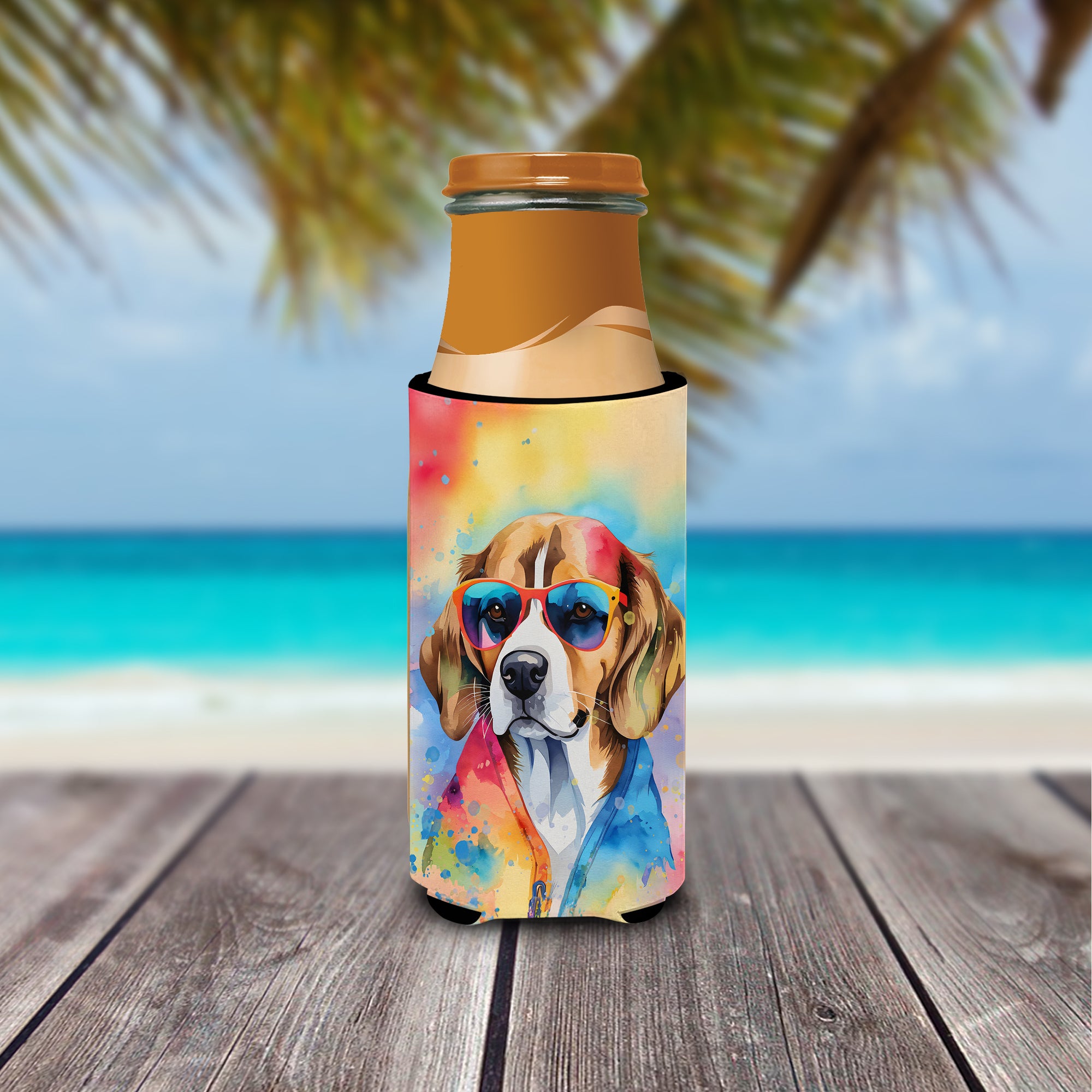 Beagle Hippie Dawg Hugger for Ultra Slim Cans