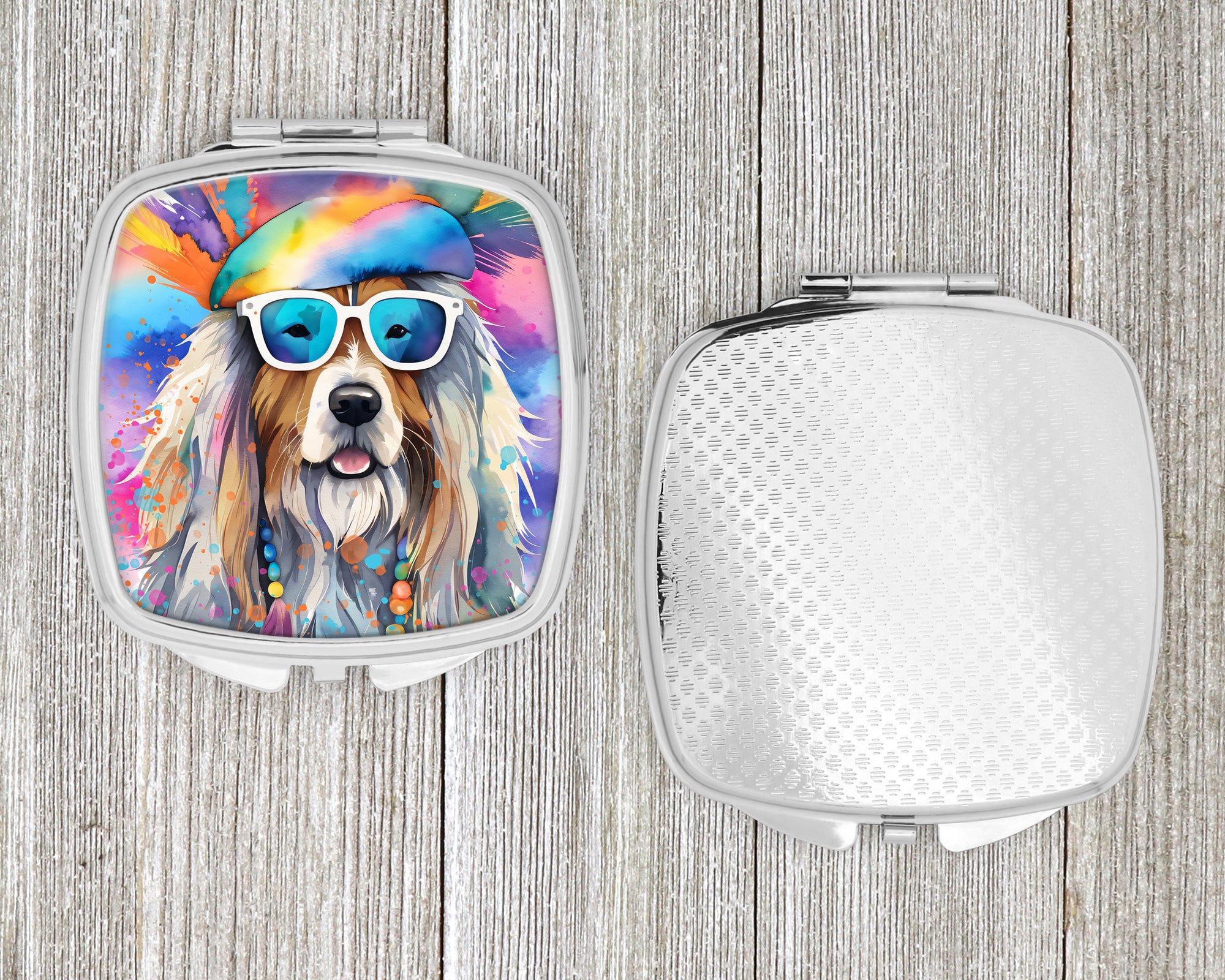 Bearded Collie Hippie Dawg Compact Mirror