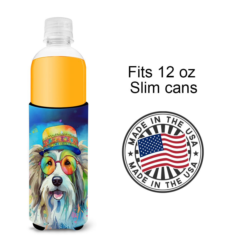 Bearded Collie Hippie Dawg Hugger for Ultra Slim Cans