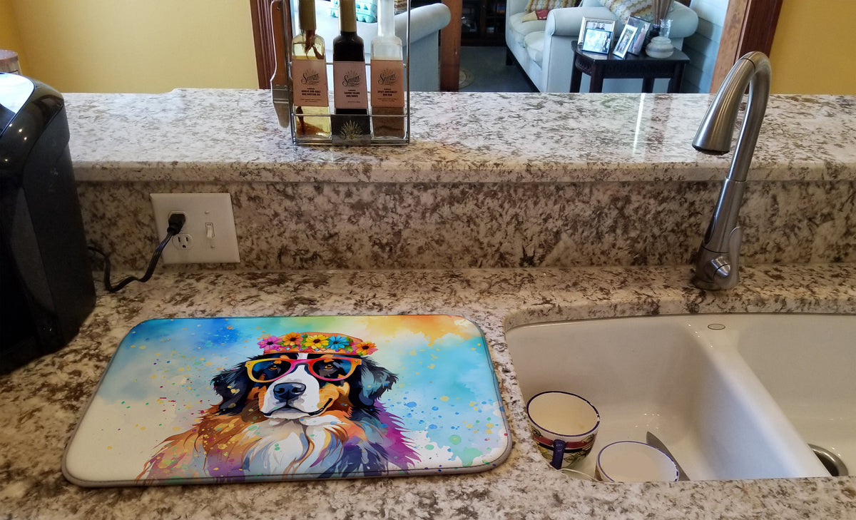 Caroline's Treasures Bernese Mountain Dog Hippie Dawg Dish Drying Mat