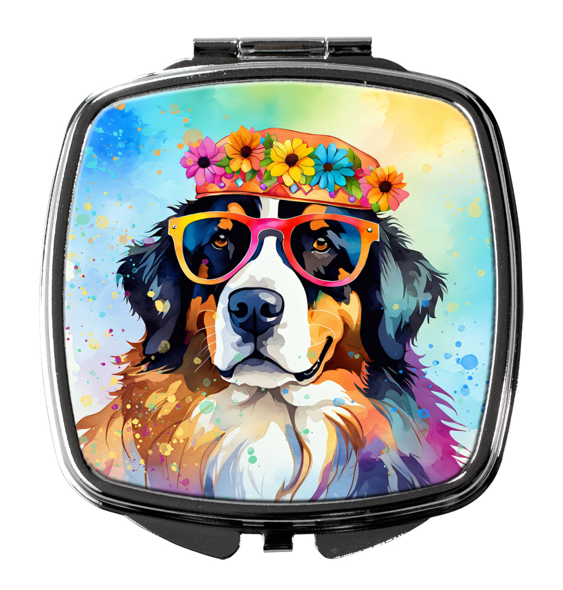 Buy this Bernese Mountain Dog Hippie Dawg Compact Mirror