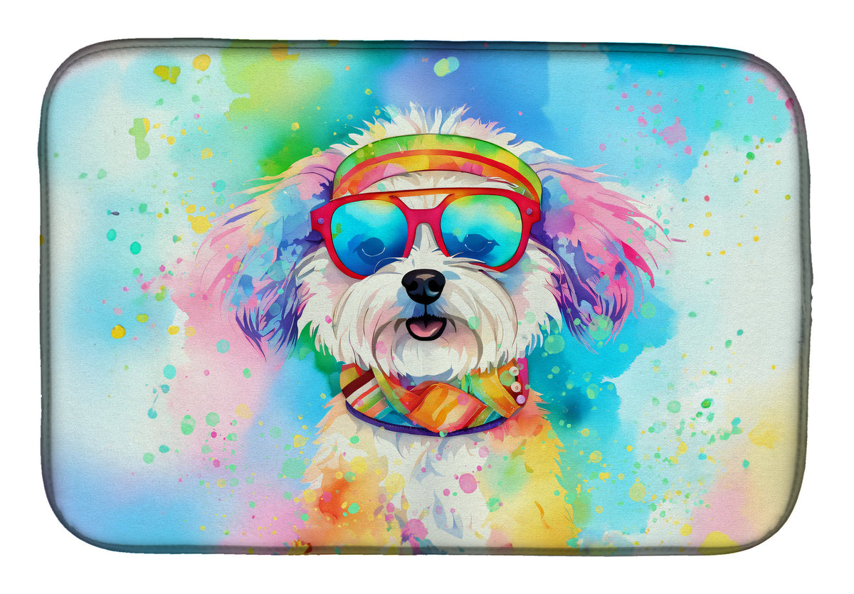 Caroline's Treasures Bichon Frise Hippie Dawg Dish Drying Mat