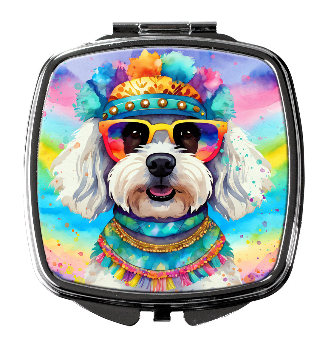 Buy this Bichon Frise Hippie Dawg Compact Mirror