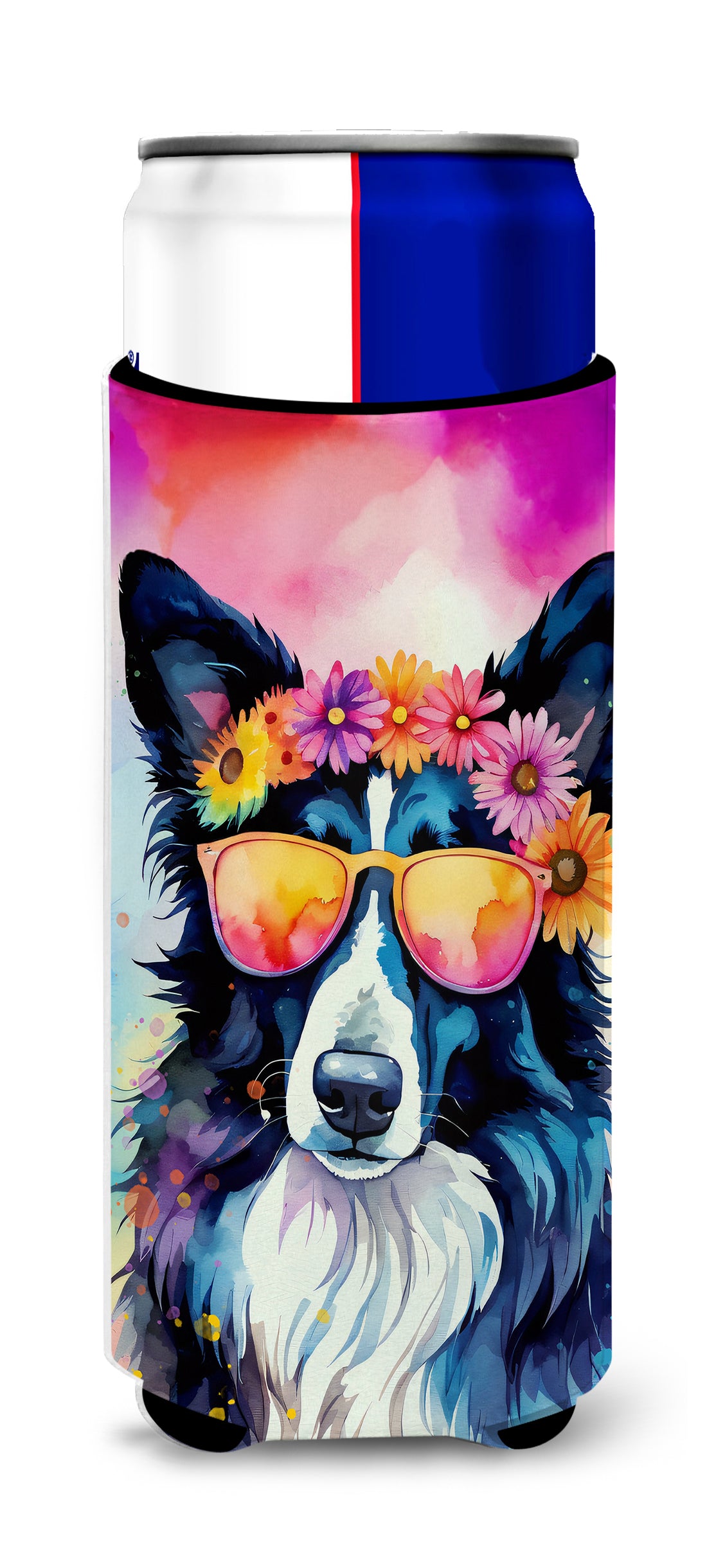 Buy this Border Collie Hippie Dawg Hugger for Ultra Slim Cans