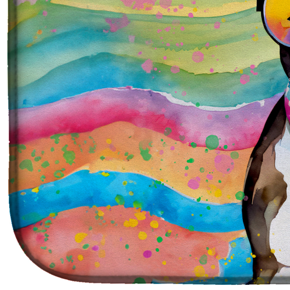 Caroline's Treasures Boston Terrier Hippie Dawg Dish Drying Mat