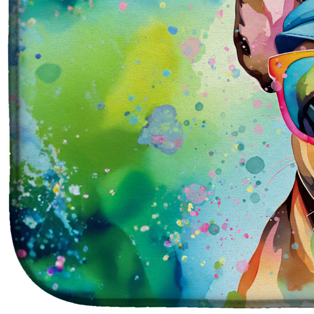 Caroline's Treasures Boston Terrier Hippie Dawg Dish Drying Mat