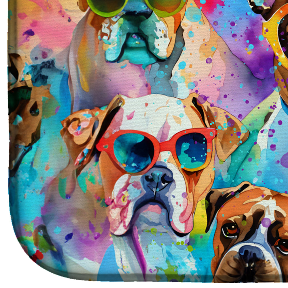 Caroline's Treasures Boxer Hippie Dawg Dish Drying Mat