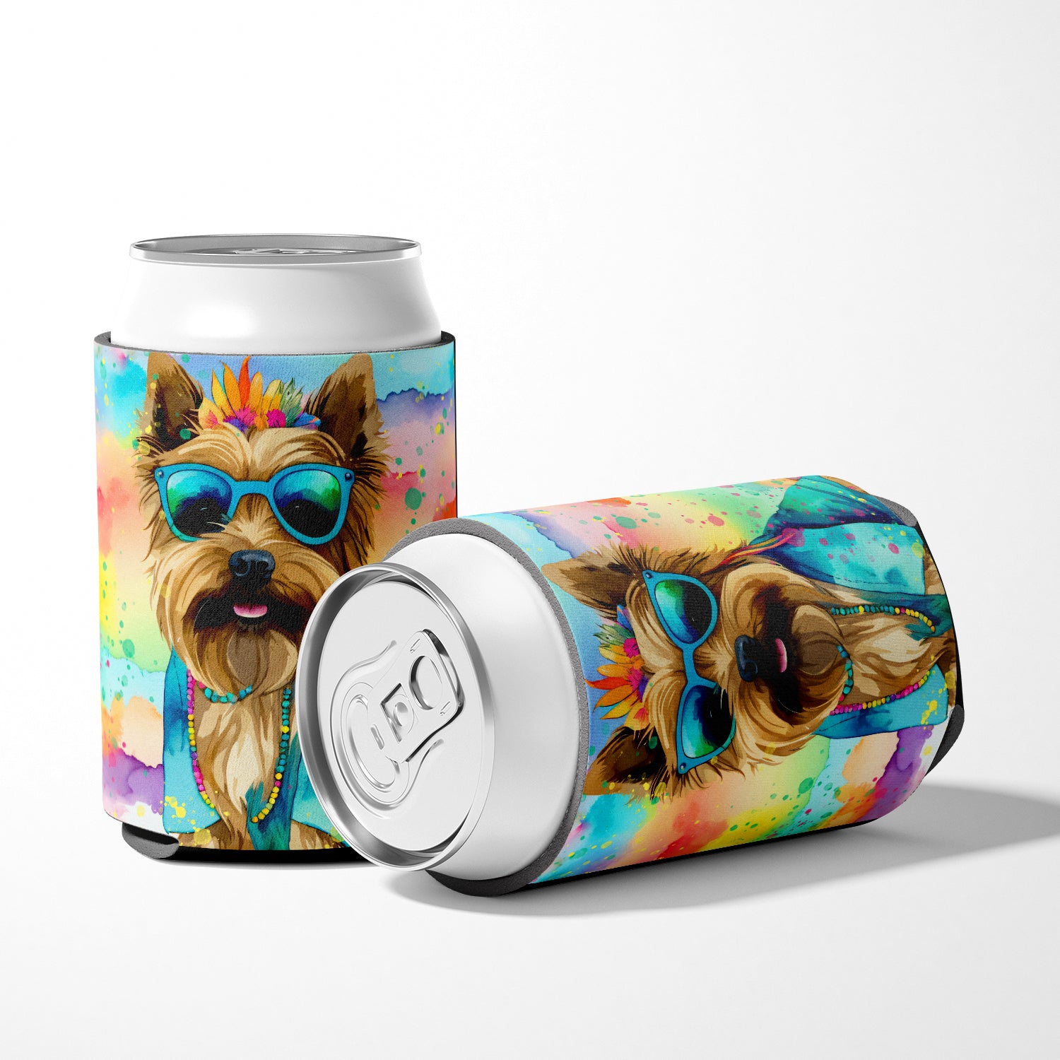 Cairn Terrier Hippie Dawg Can or Bottle Hugger