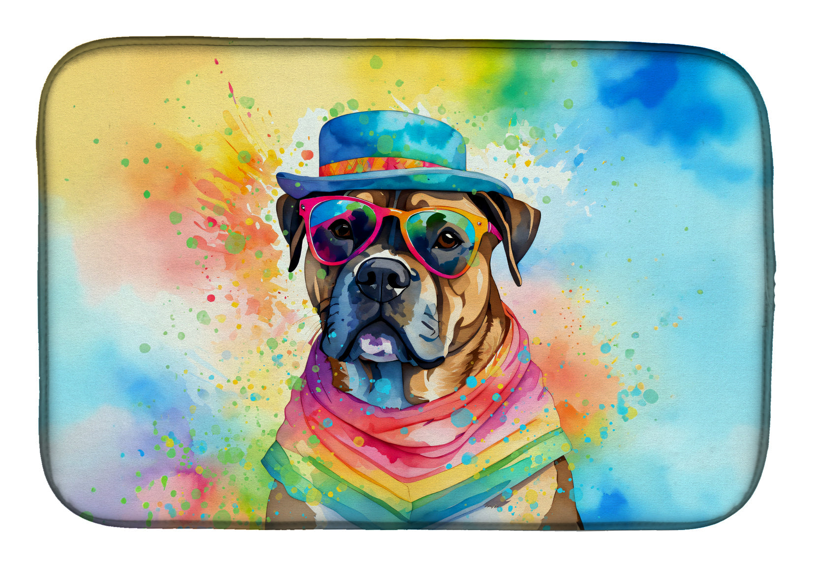 Caroline's Treasures Cane Corso Hippie Dawg Dish Drying Mat