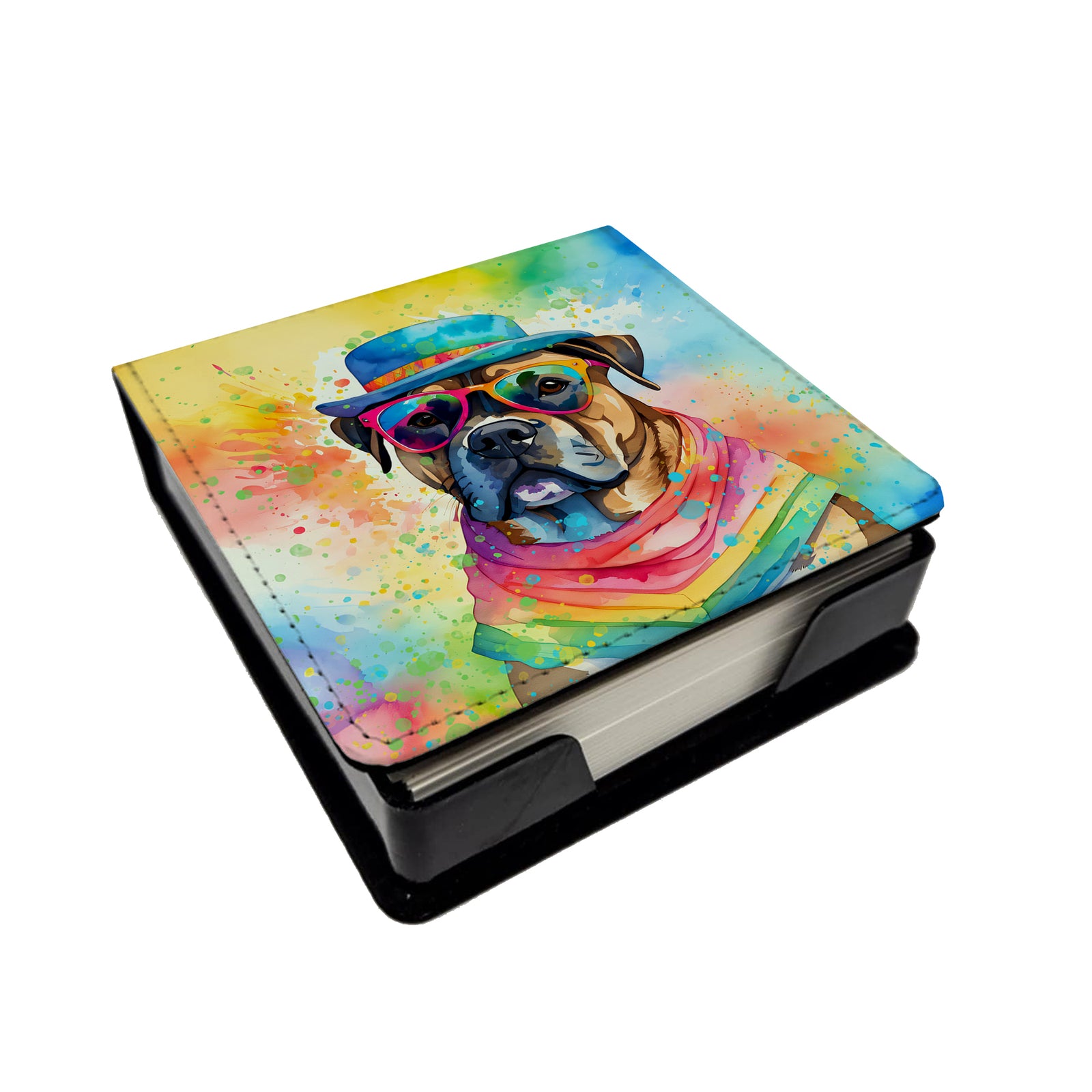 Caroline's Treasures Cane Corso Hippie Dawg PU Leather Note Paper Holder