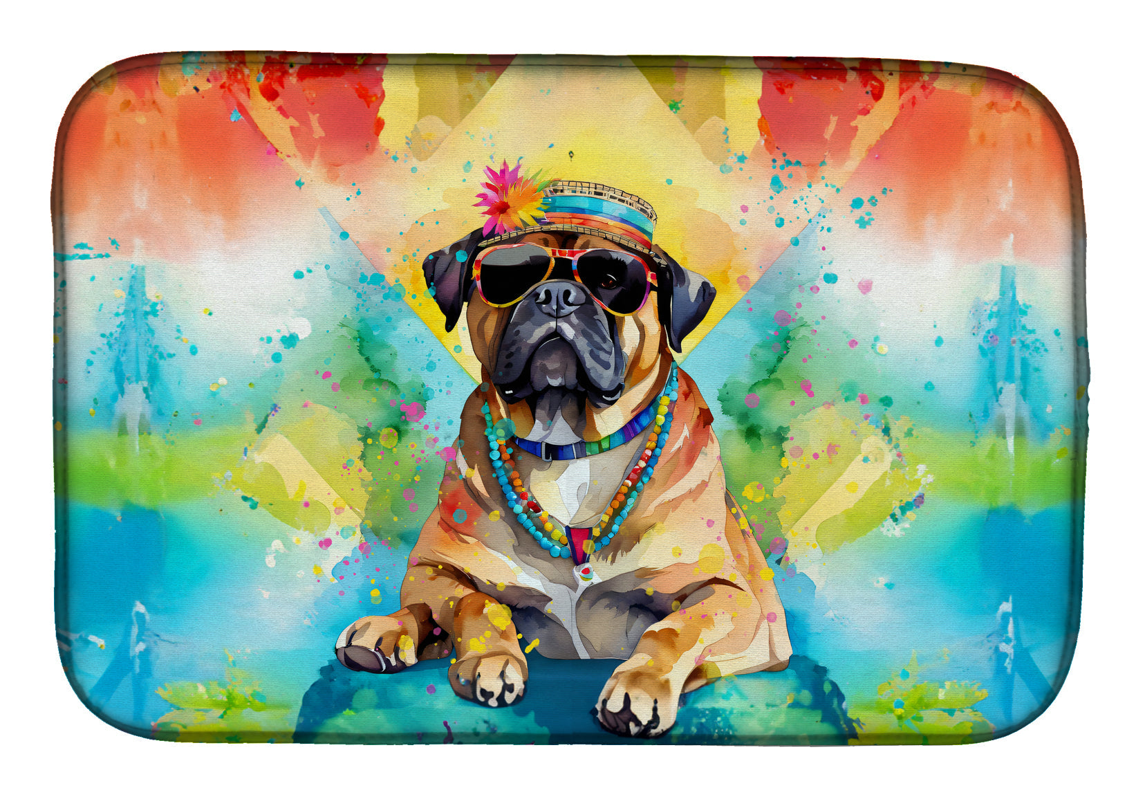 Caroline's Treasures Cane Corso Hippie Dawg Dish Drying Mat