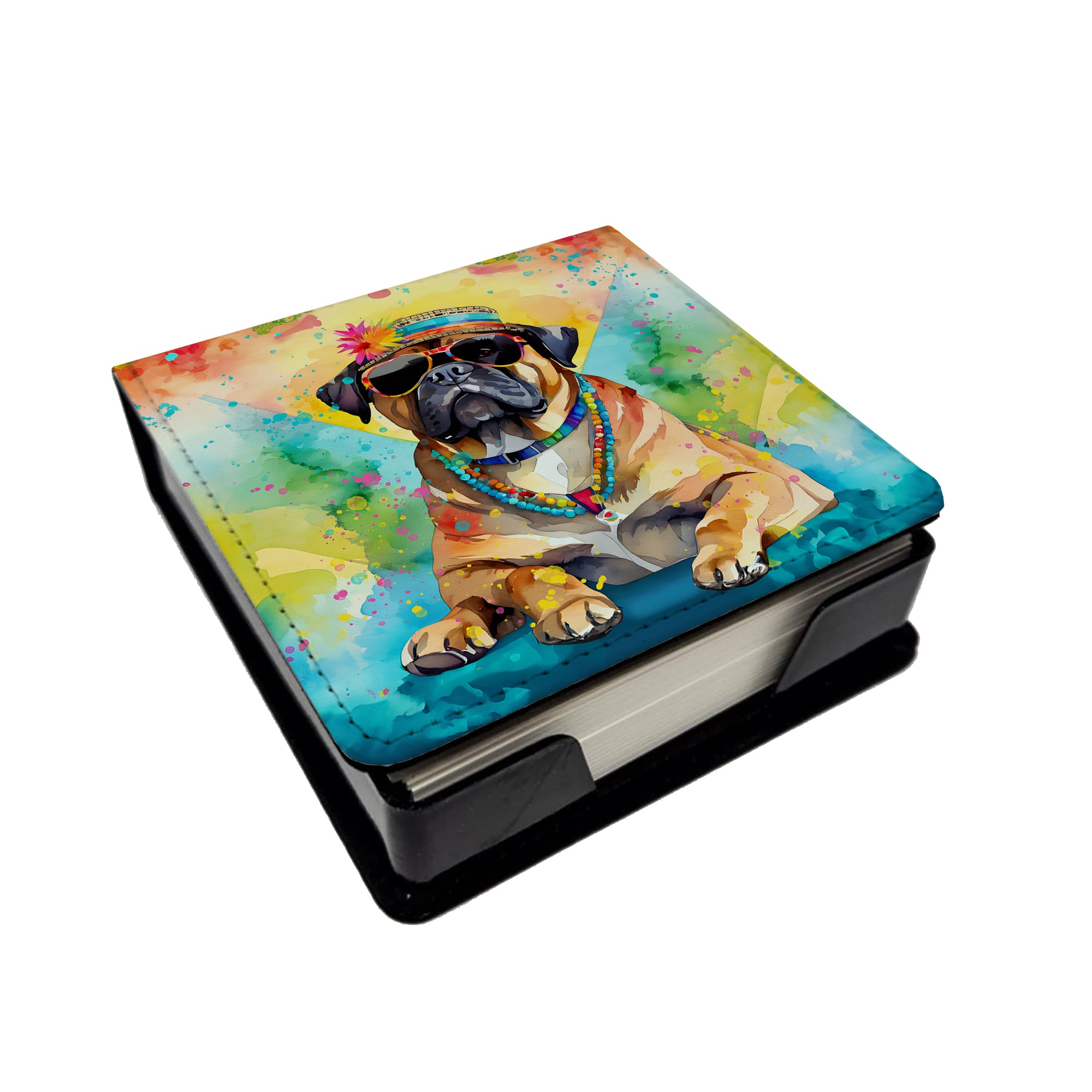 Caroline's Treasures Cane Corso Hippie Dawg PU Leather Note Paper Holder