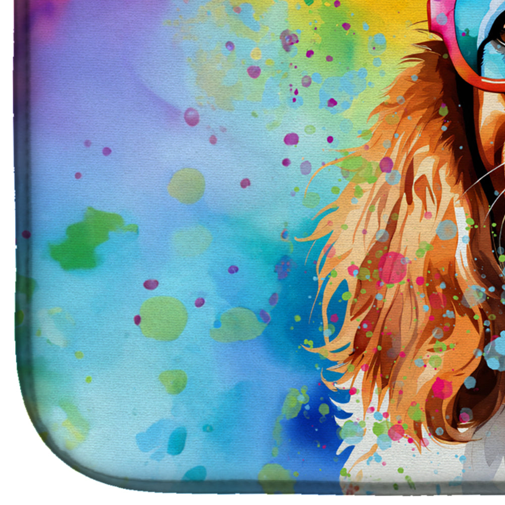 Caroline's Treasures Cavalier Spaniel Hippie Dawg Dish Drying Mat