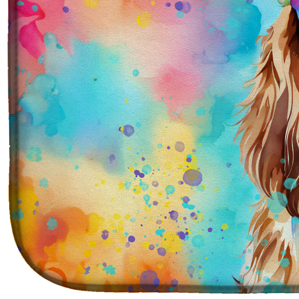 Caroline's Treasures Cavalier Spaniel Hippie Dawg Dish Drying Mat