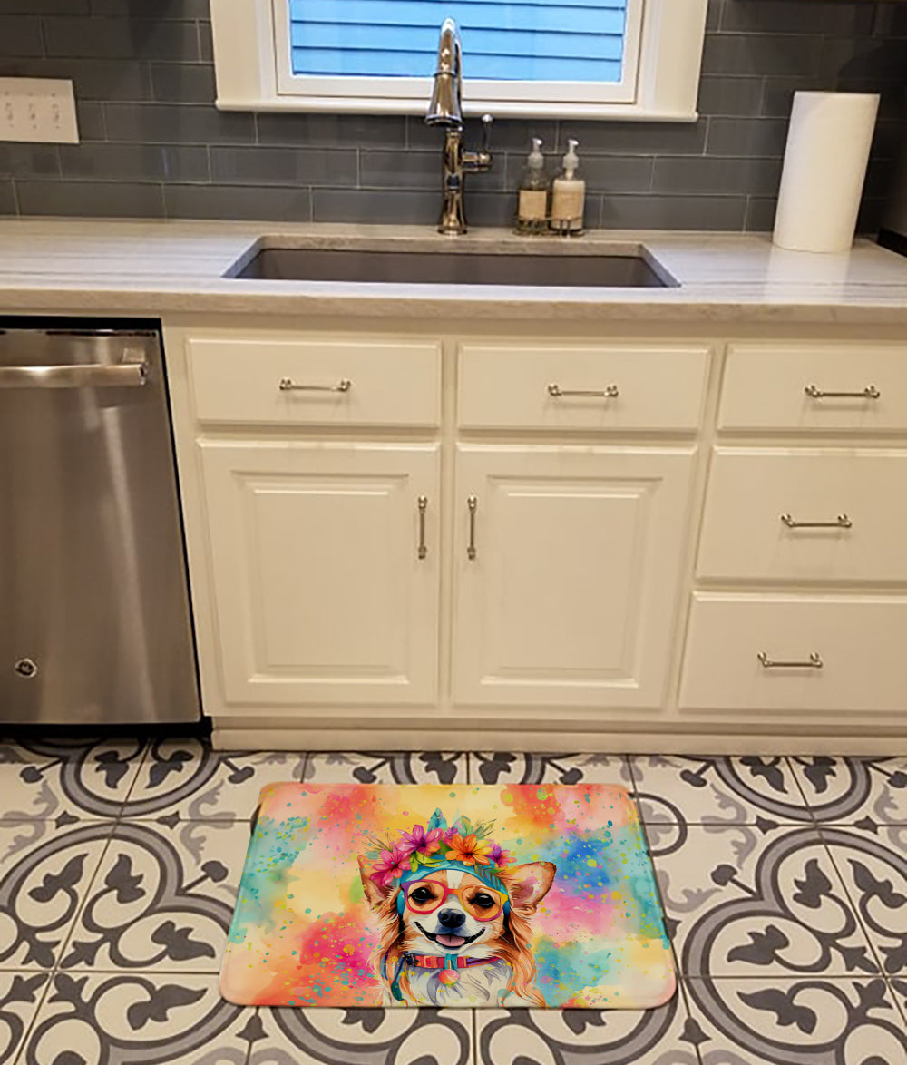 Chihuahua Hippie Dawg Memory Foam Kitchen Mat