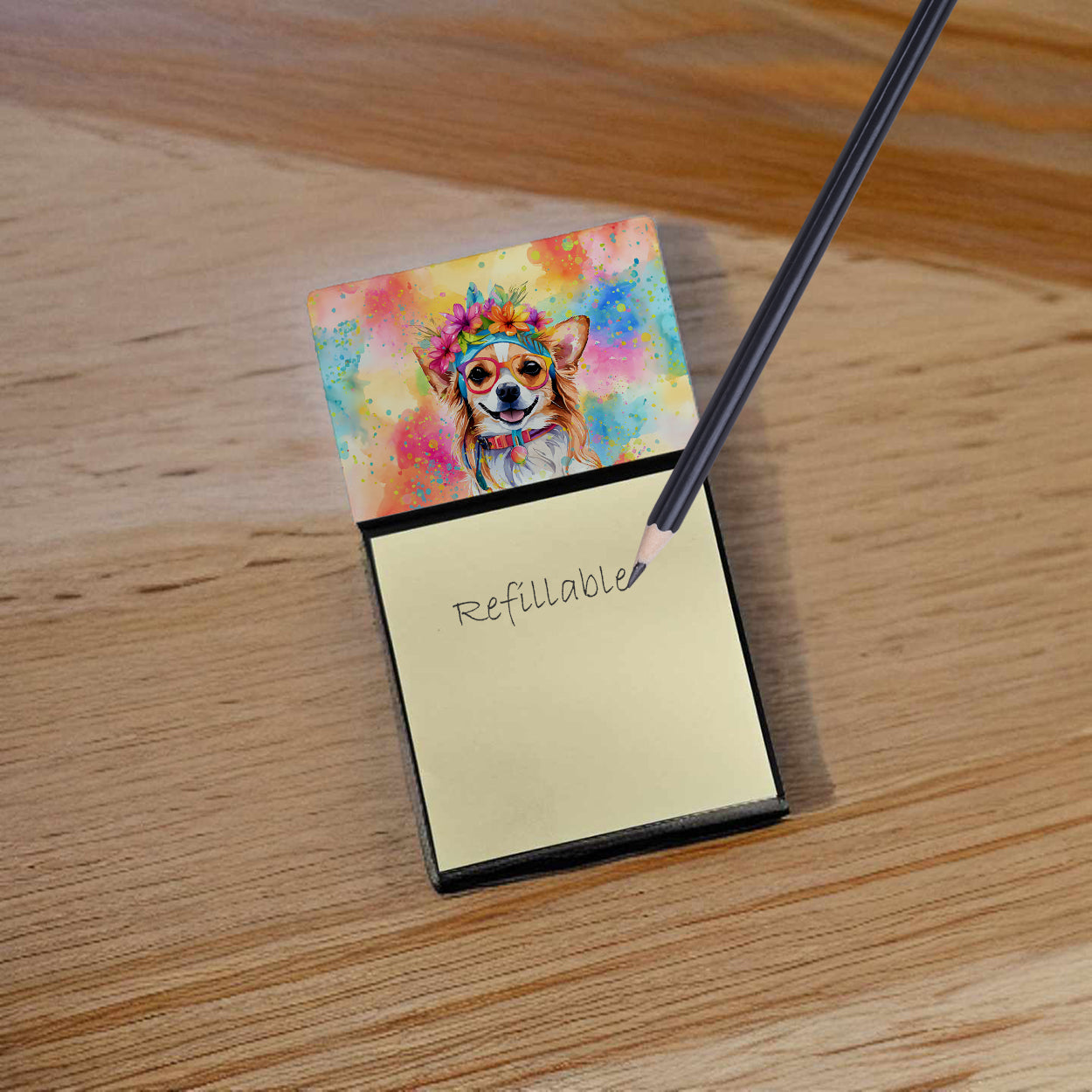 Chihuahua Hippie Dawg Sticky Note Holder