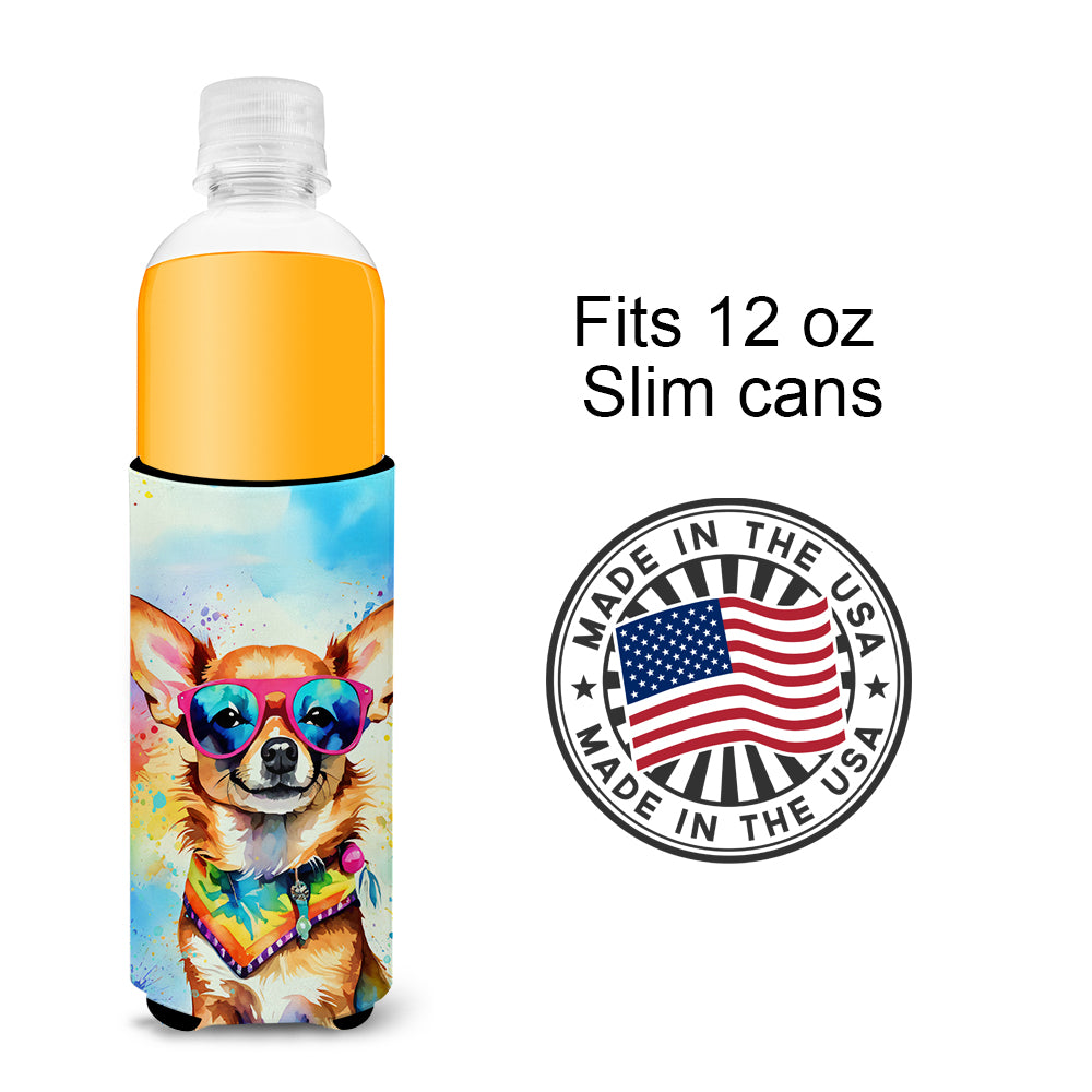 Chihuahua Hippie Dawg Hugger for Ultra Slim Cans