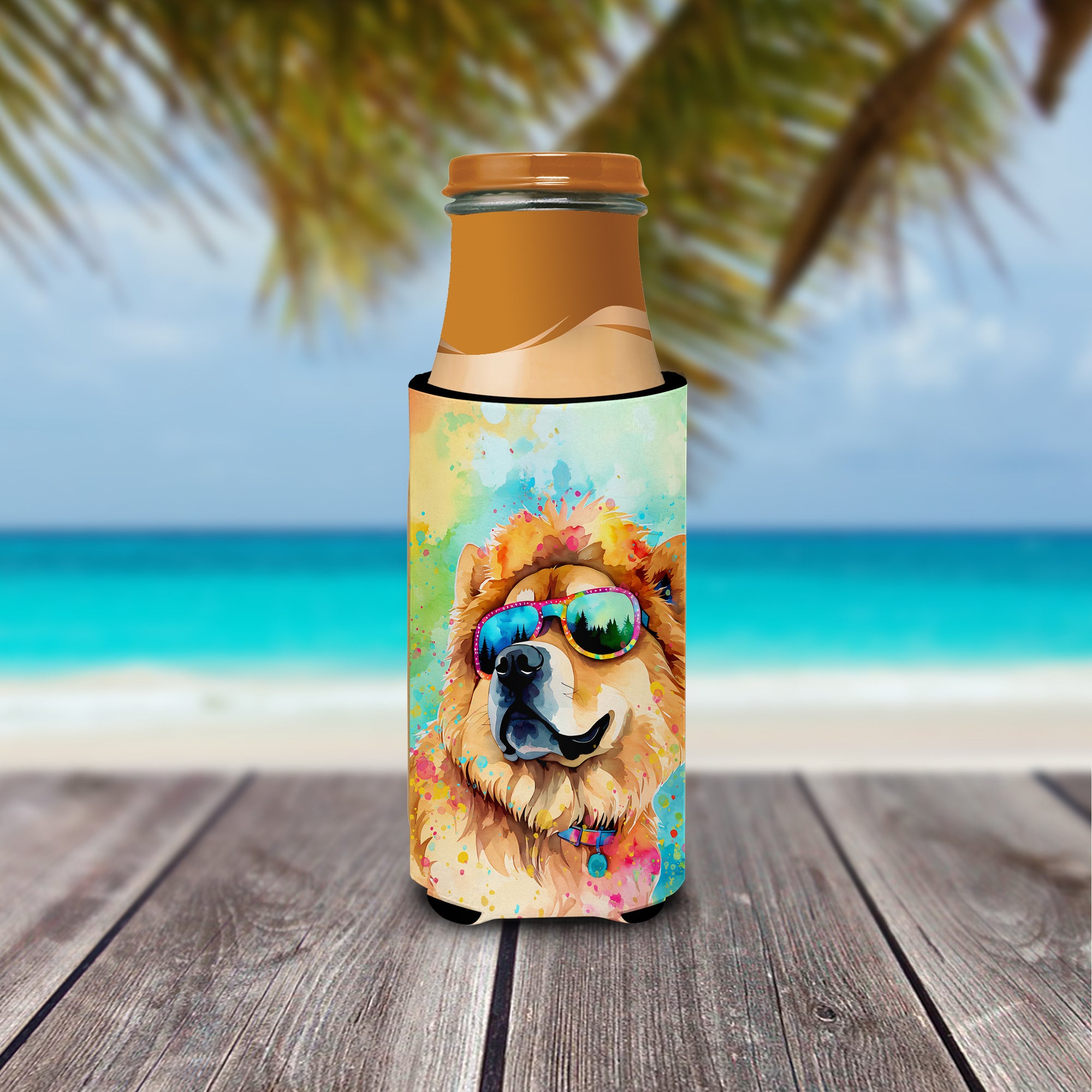 Chow Chow Hippie Dawg Hugger for Ultra Slim Cans