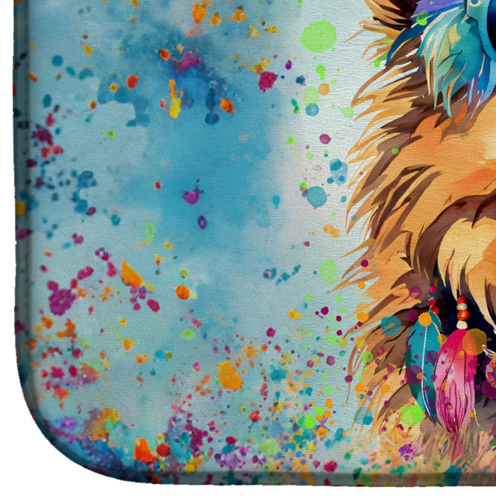 Caroline's Treasures Chow Chow Hippie Dawg Dish Drying Mat