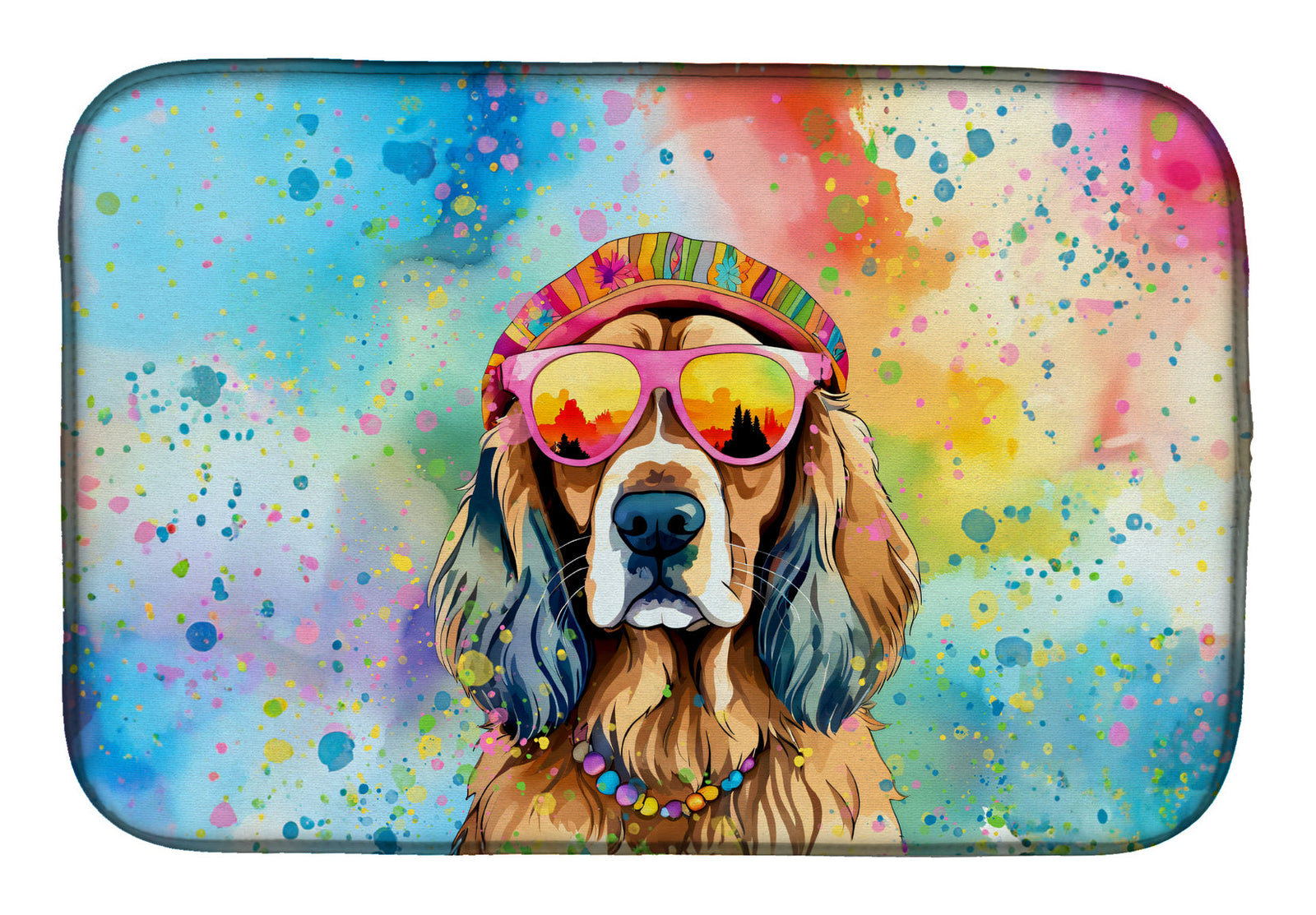 Caroline's Treasures Cocker Spaniel Hippie Dawg Dish Drying Mat