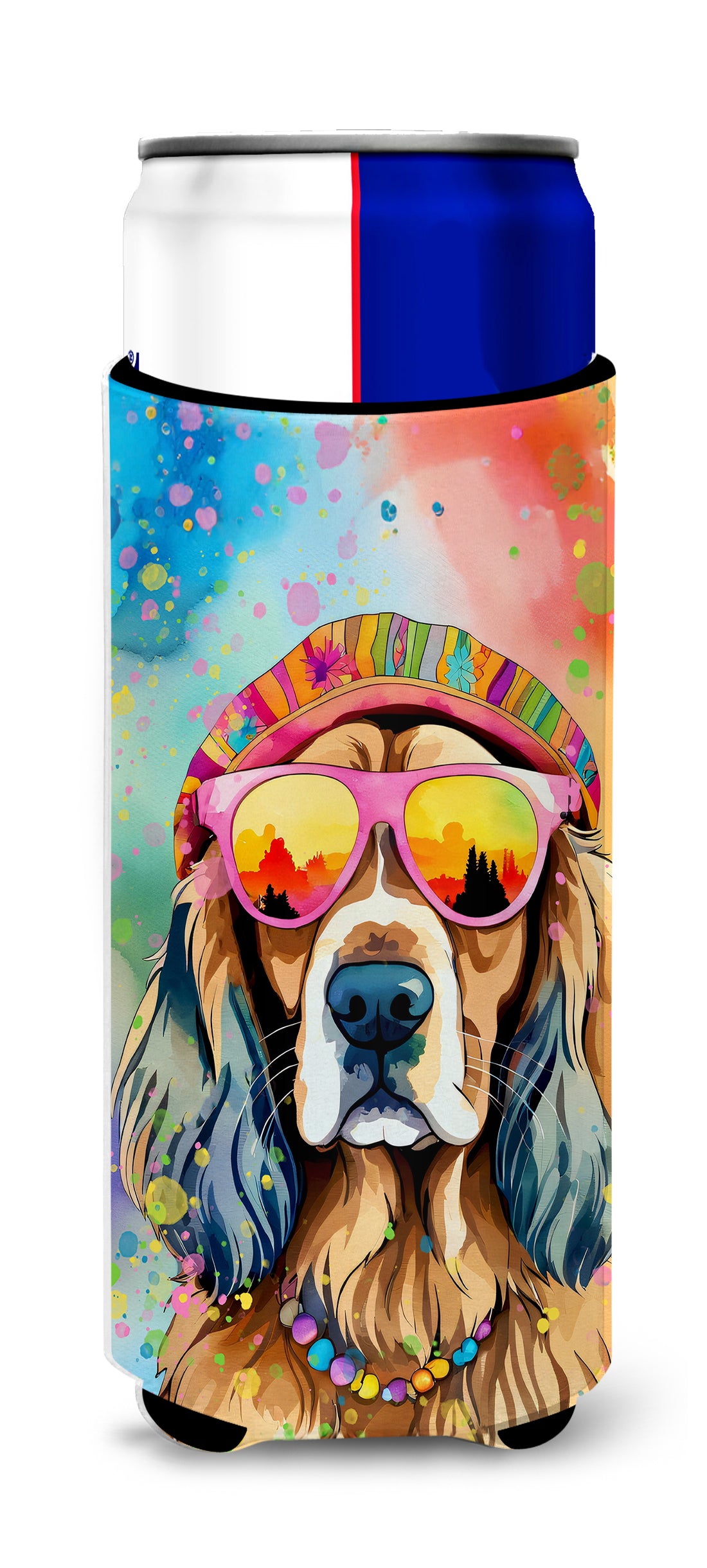 Buy this Cocker Spaniel Hippie Dawg Hugger for Ultra Slim Cans
