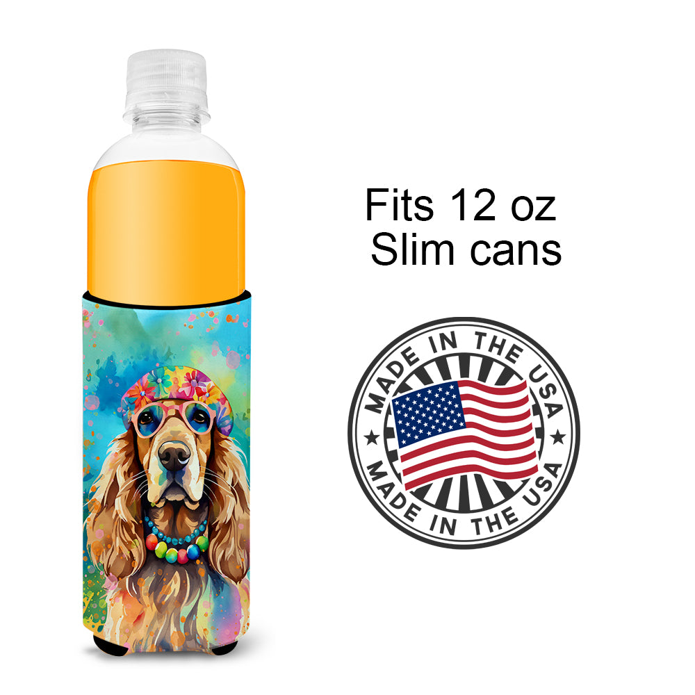 Cocker Spaniel Hippie Dawg Hugger for Ultra Slim Cans