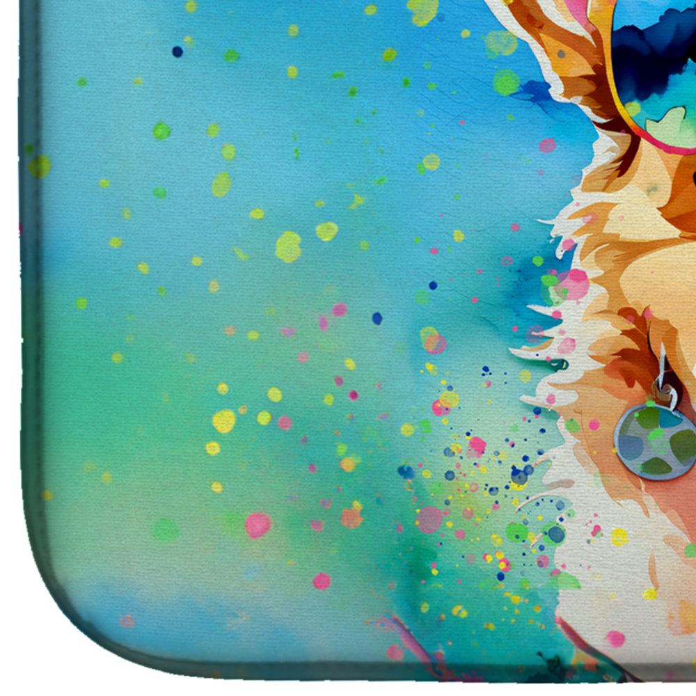 Caroline's Treasures Corgi Hippie Dawg Dish Drying Mat