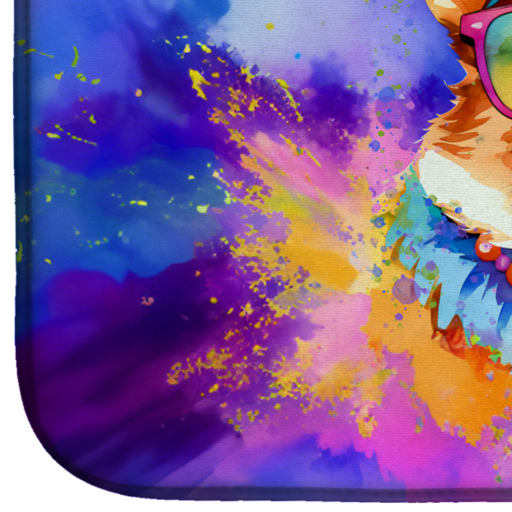 Caroline's Treasures Corgi Hippie Dawg Dish Drying Mat