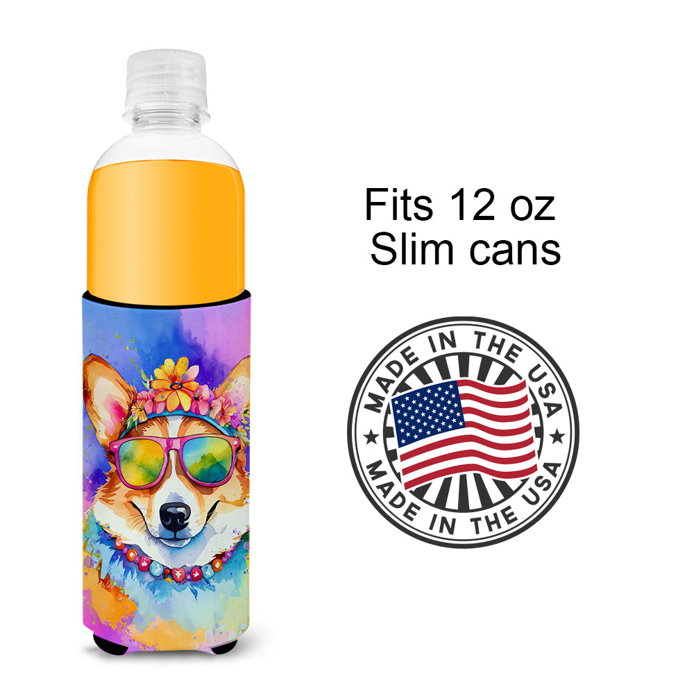 Corgi Hippie Dawg Hugger for Ultra Slim Cans