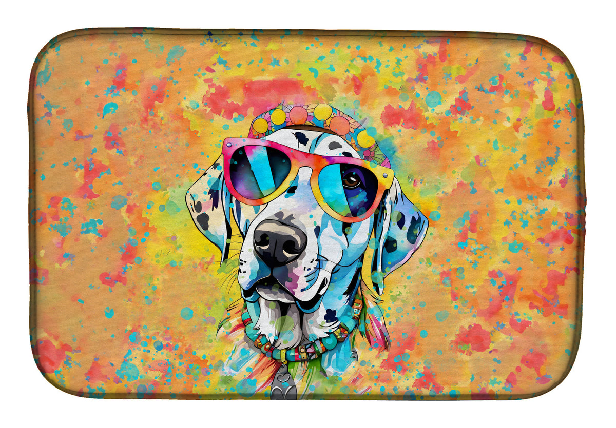 Caroline's Treasures Dalmatian Hippie Dawg Dish Drying Mat