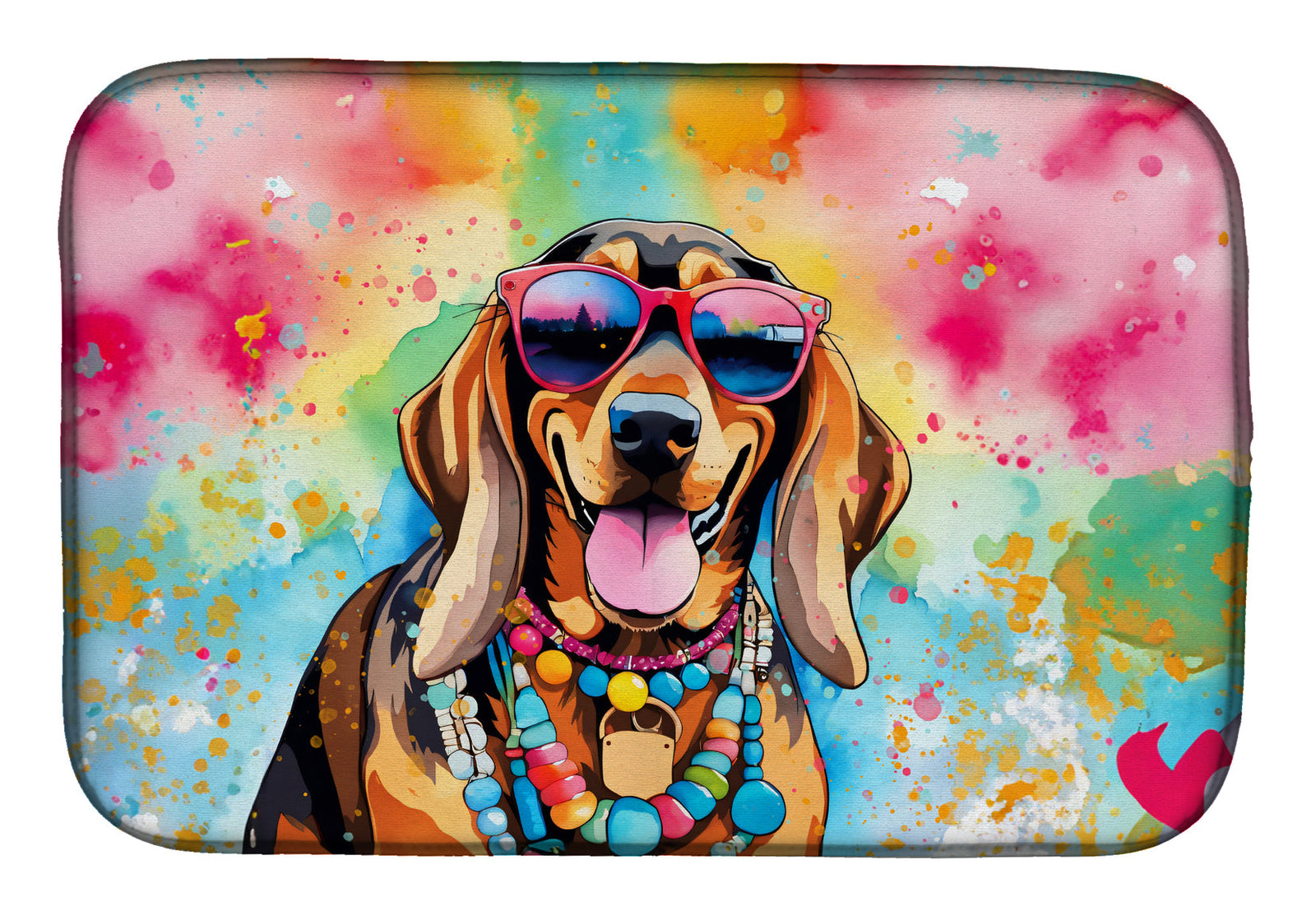Caroline's Treasures Doberman Pinscher Hippie Dawg Dish Drying Mat
