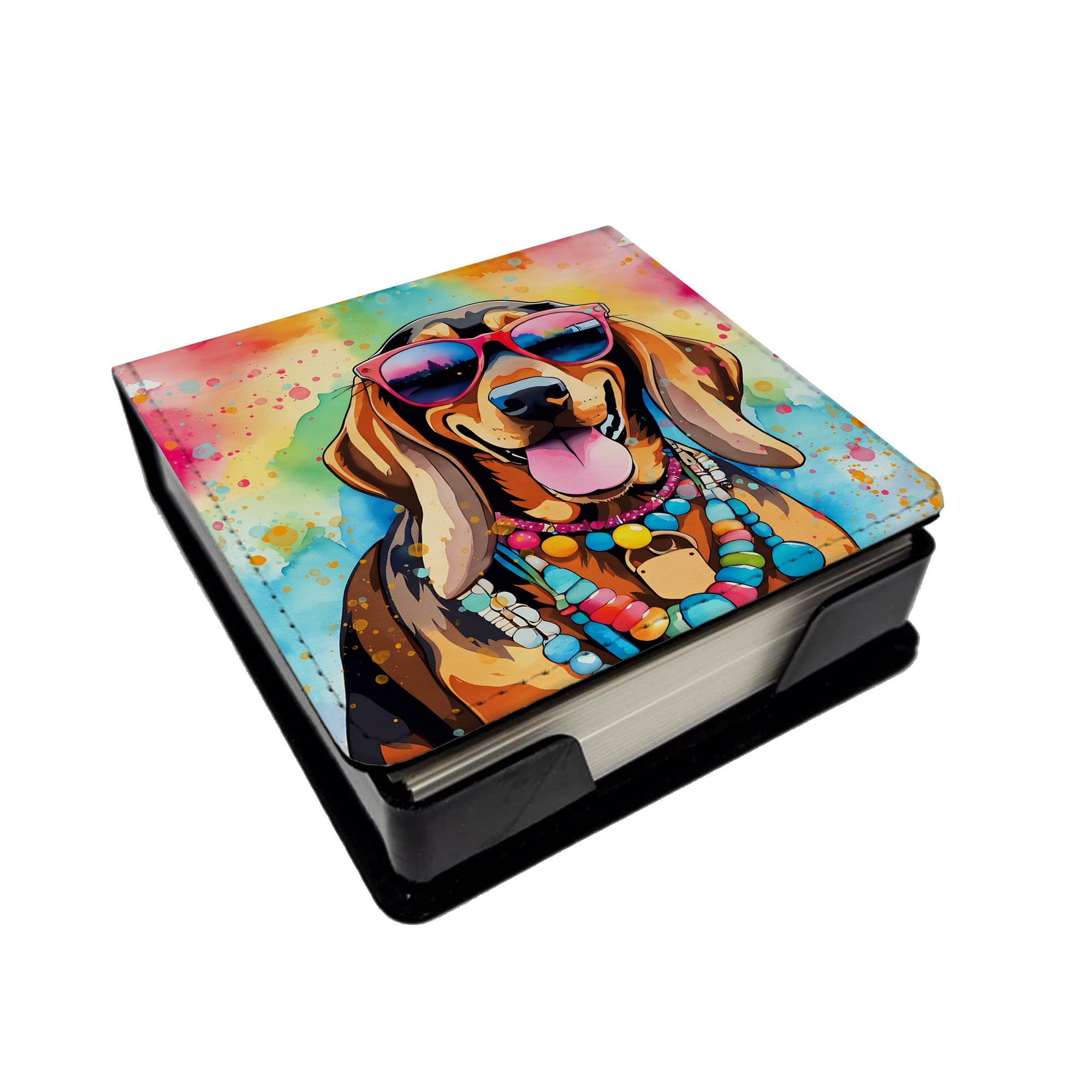 Caroline's Treasures Doberman Pinscher Hippie Dawg PU Leather Note Paper Holder