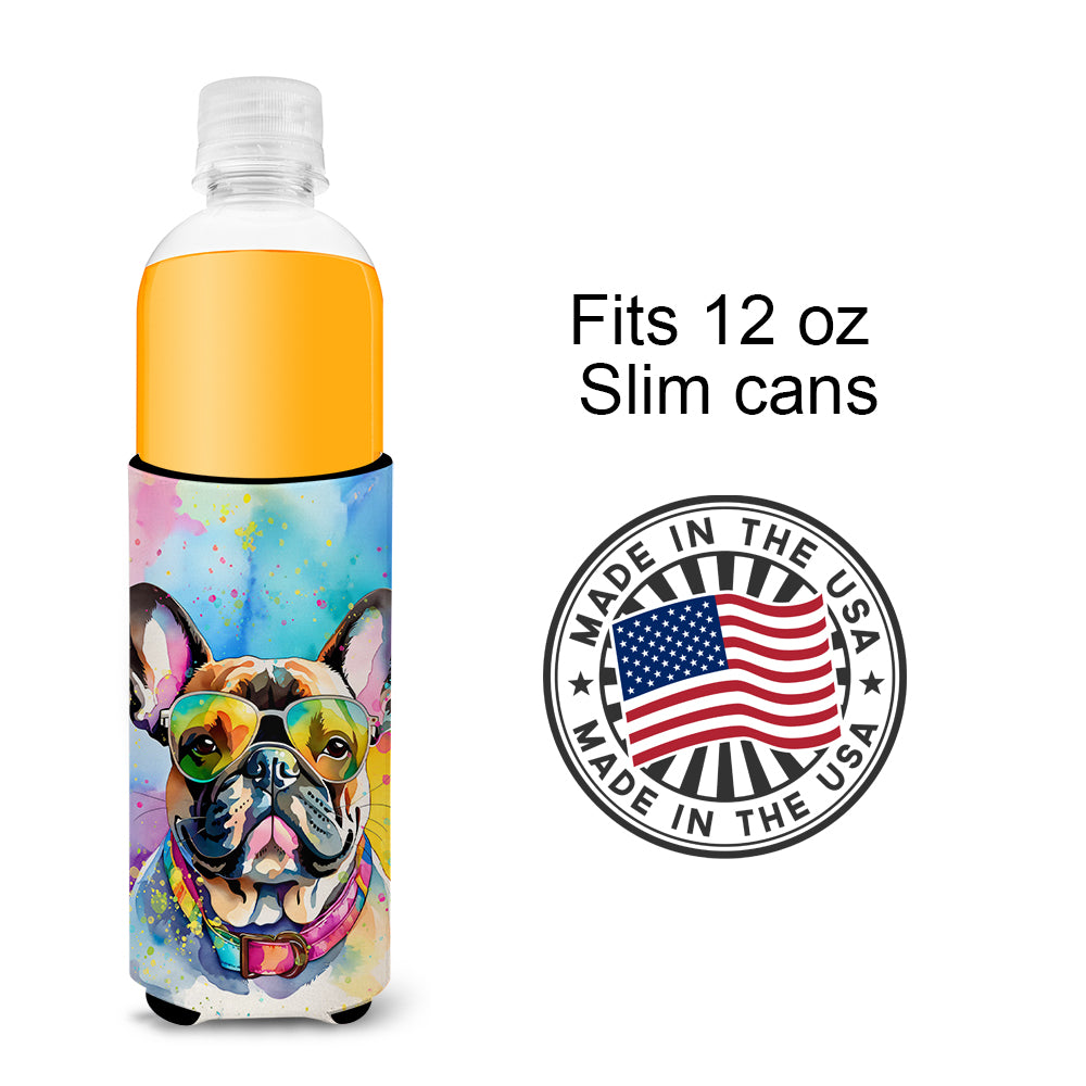 French Bulldog Hippie Dawg Hugger for Ultra Slim Cans