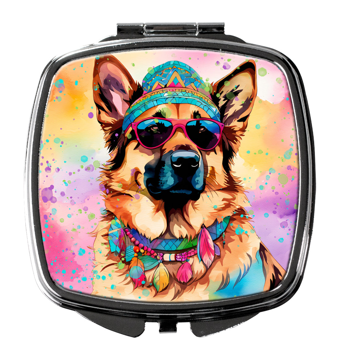 Buy this German Shepherd Hippie Dawg Compact Mirror