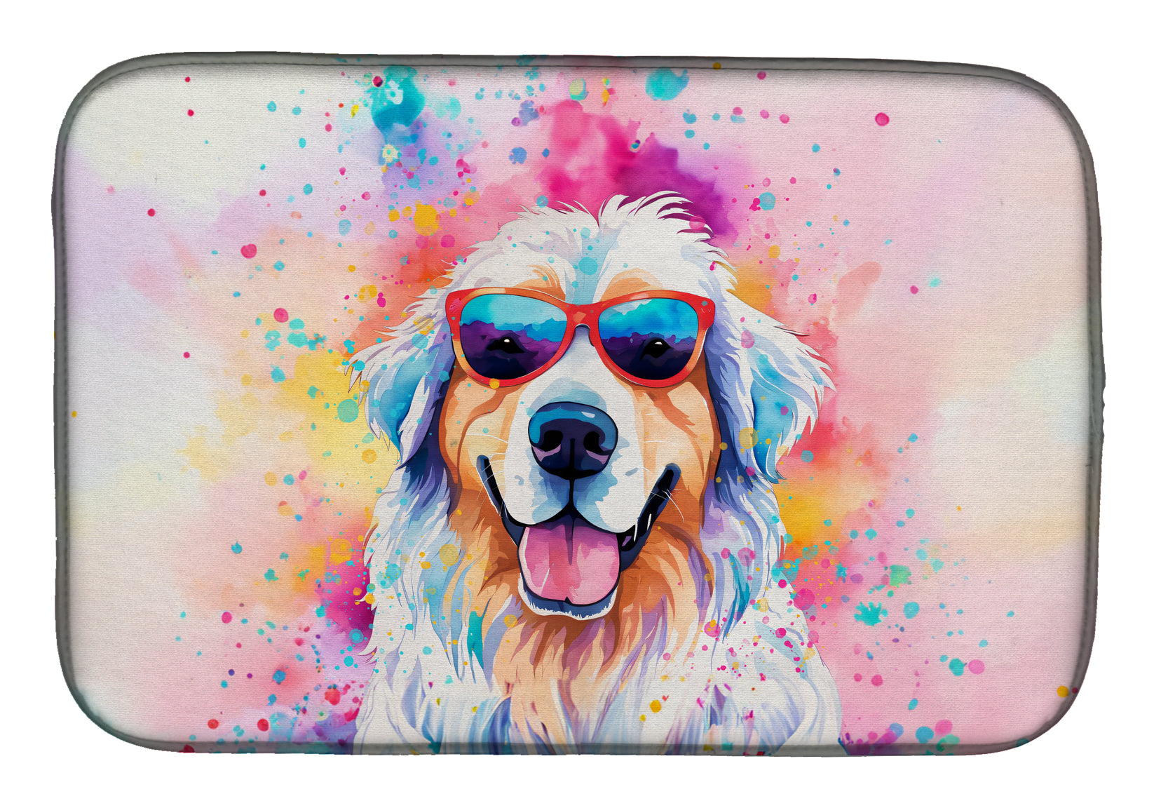 Caroline's Treasures Great Pyrenees Hippie Dawg Dish Drying Mat