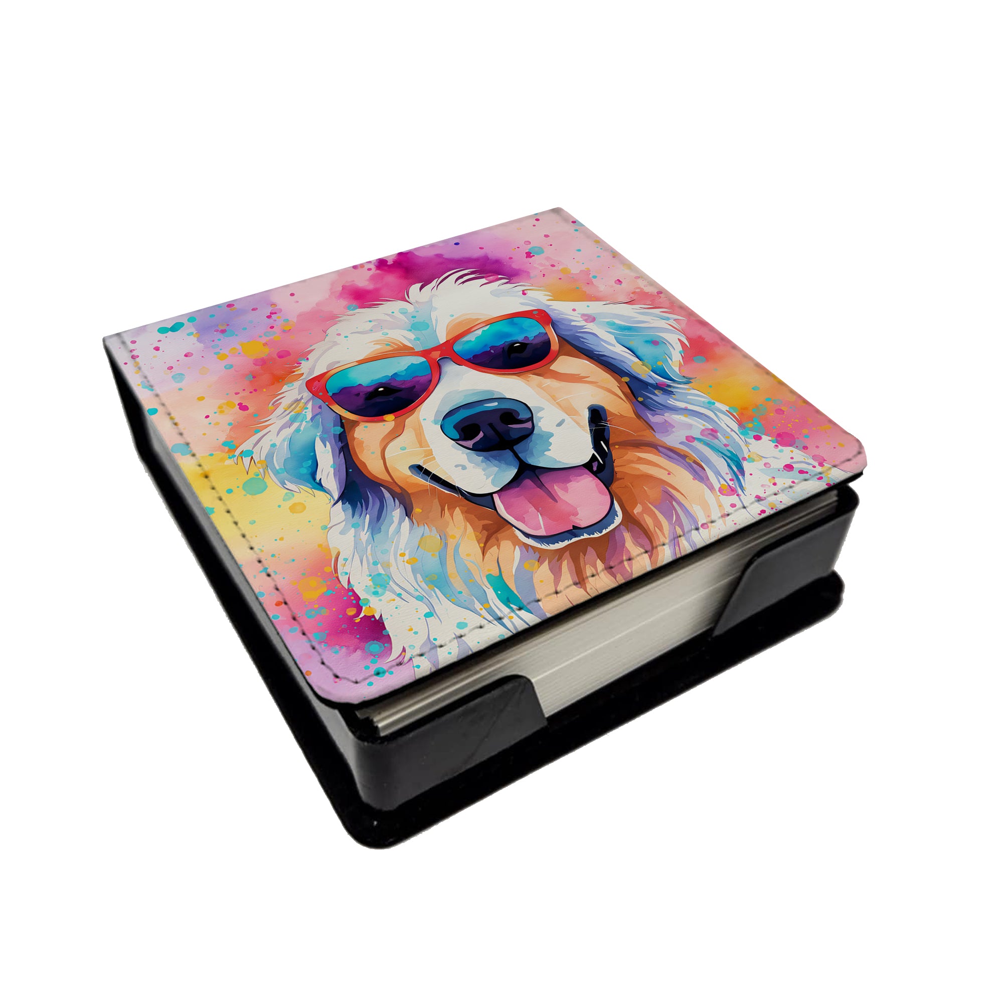 Caroline's Treasures Great Pyrenees Hippie Dawg PU Leather Note Paper Holder
