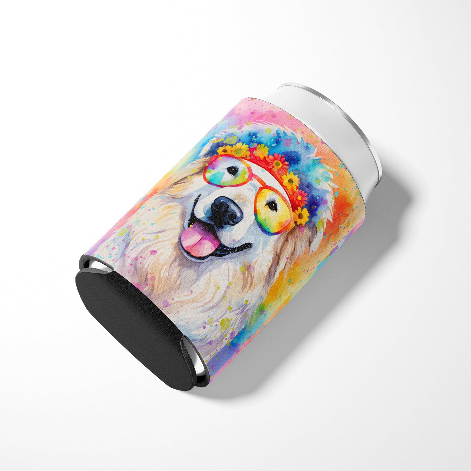 Great Pyrenees Hippie Dawg Can or Bottle Hugger