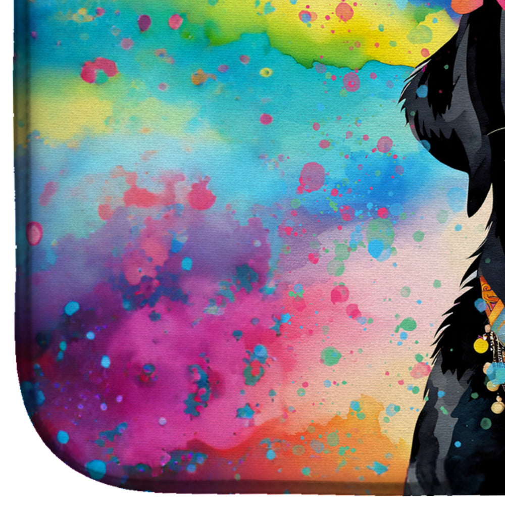 Caroline's Treasures Black Labrador Hippie Dawg Dish Drying Mat