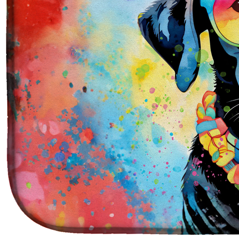 Caroline's Treasures Black Labrador Hippie Dawg Dish Drying Mat