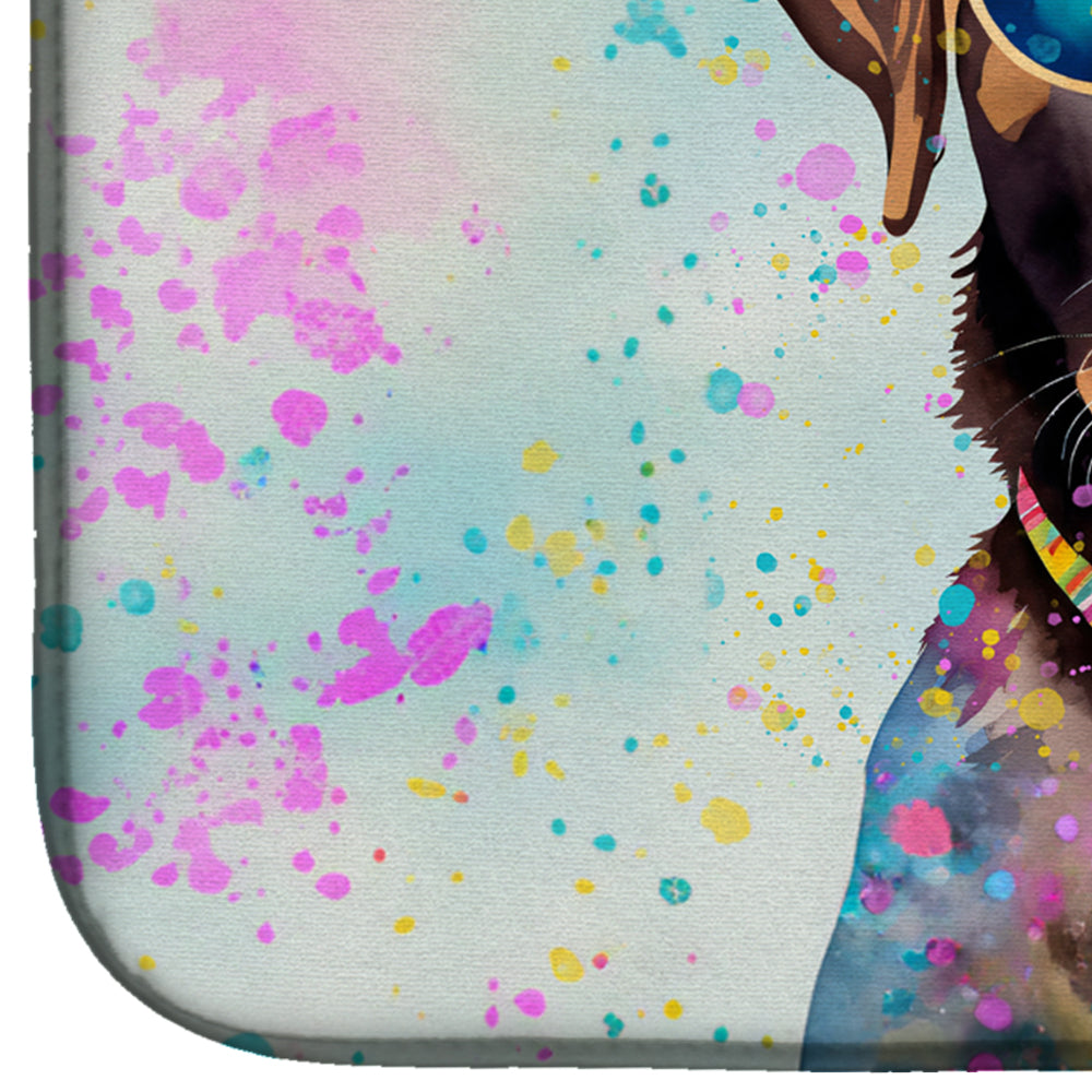 Caroline's Treasures Chocolate Labrador Hippie Dawg Dish Drying Mat