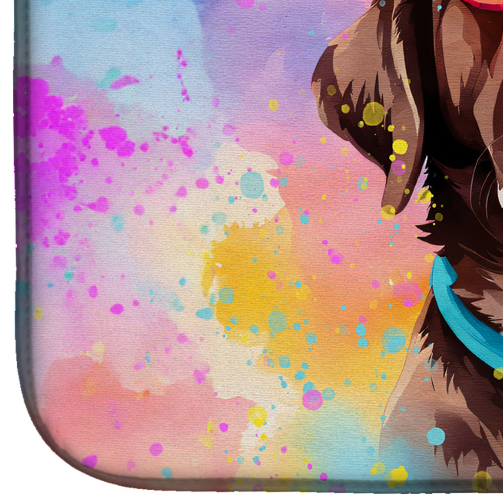 Caroline's Treasures Chocolate Labrador Hippie Dawg Dish Drying Mat