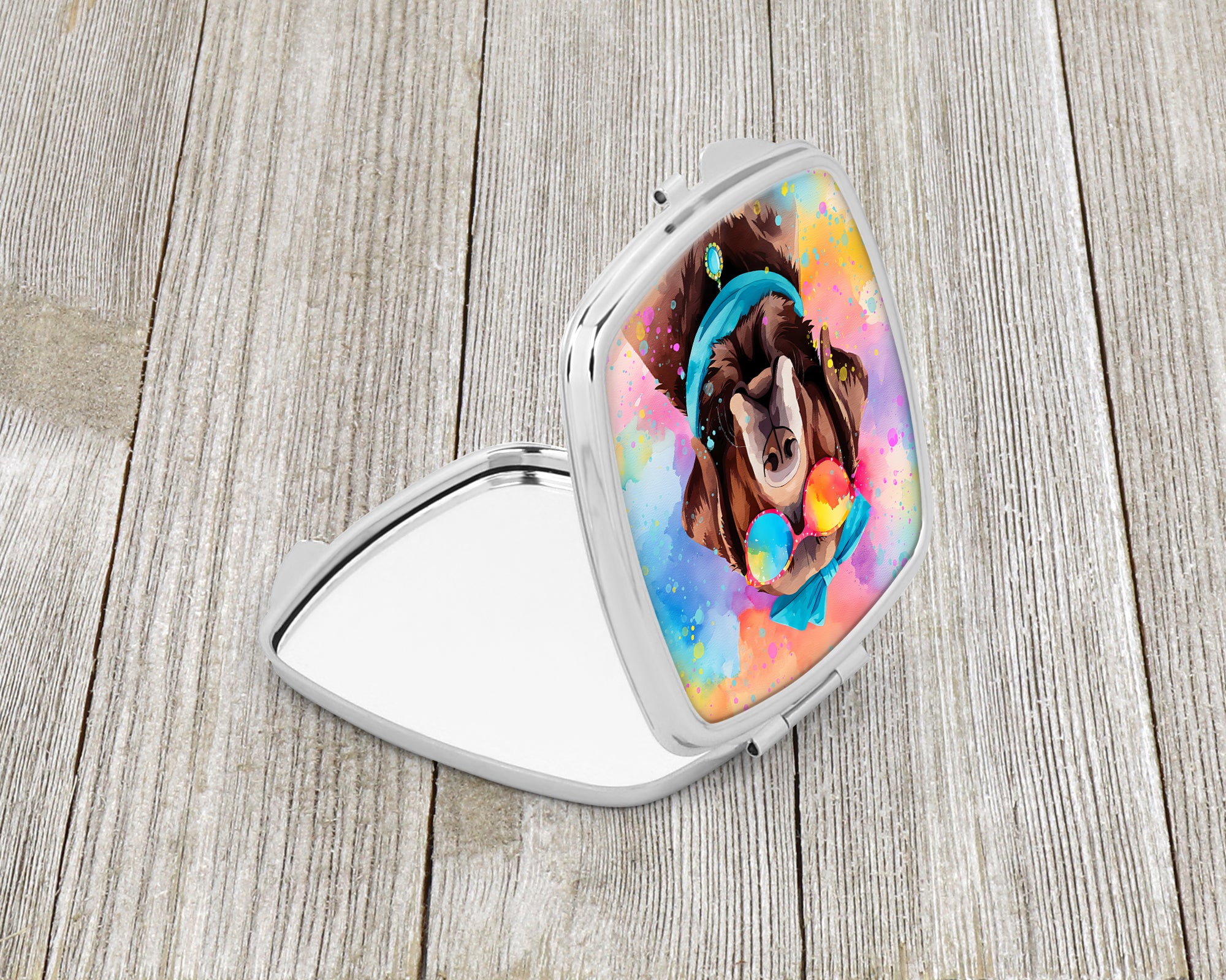 Chocolate Labrador Hippie Dawg Compact Mirror