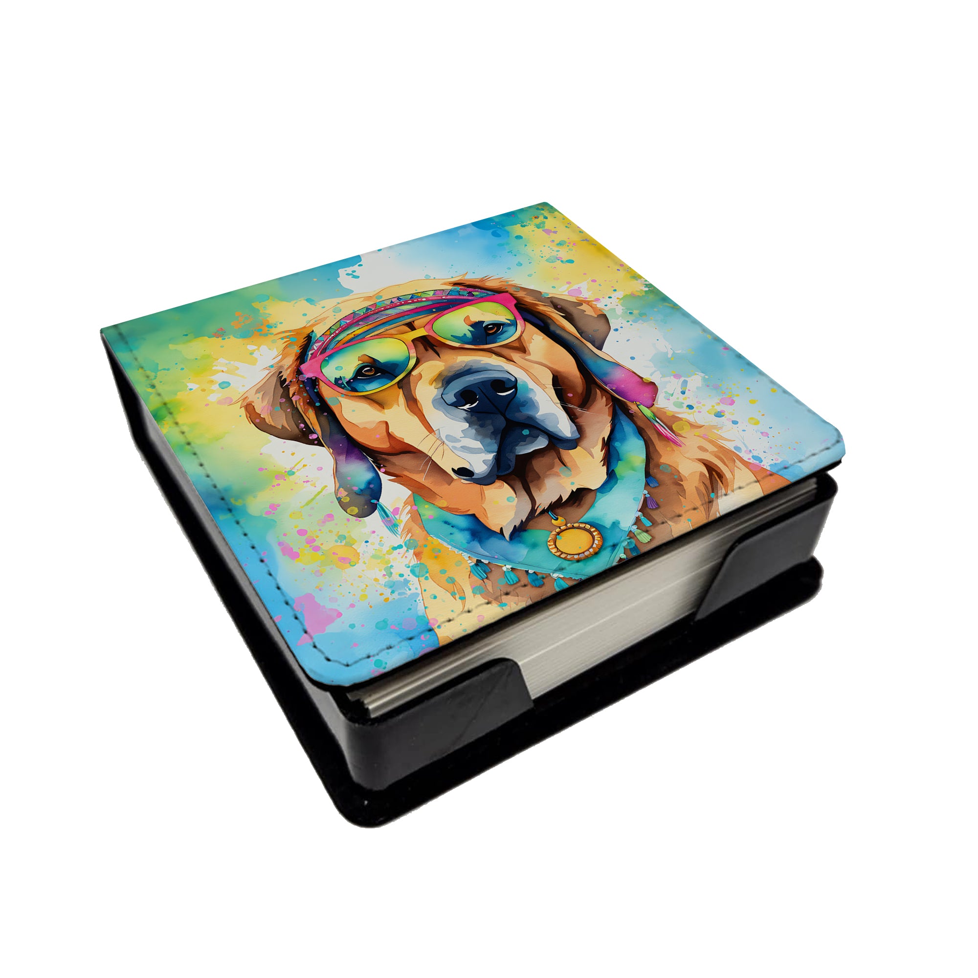 Caroline's Treasures Mastiff Hippie Dawg PU Leather Note Paper Holder