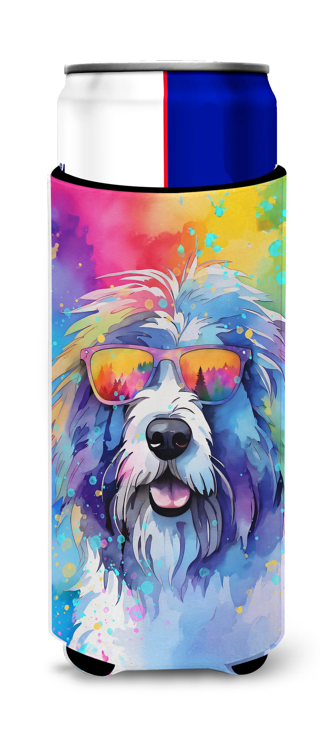 Buy this Old English Sheepdog Hippie Dawg Hugger for Ultra Slim Cans