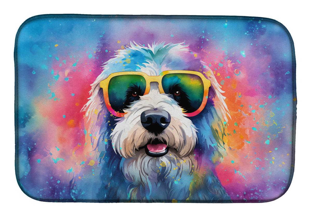 Caroline's Treasures Old English Sheepdog Hippie Dawg Dish Drying Mat