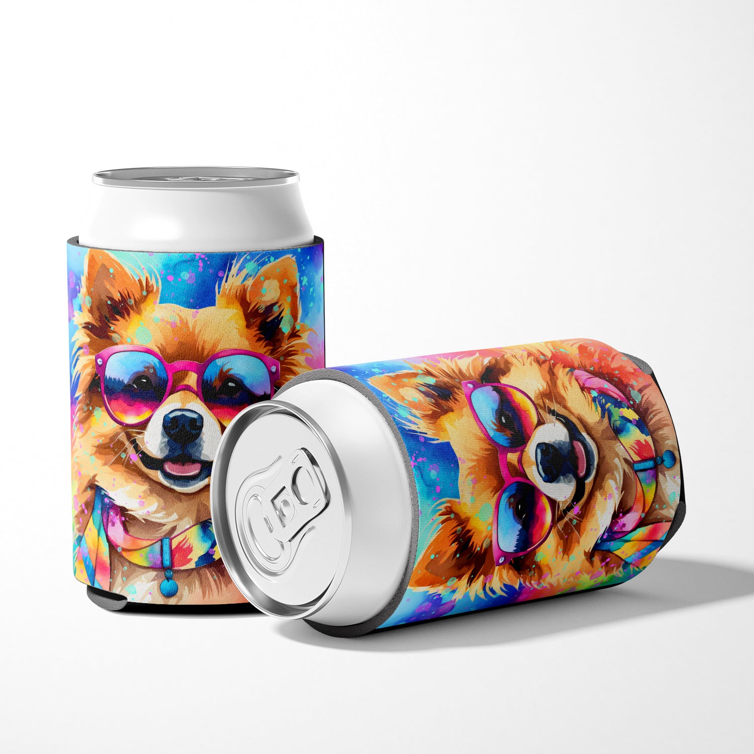 Pomeranian Hippie Dawg Can or Bottle Hugger