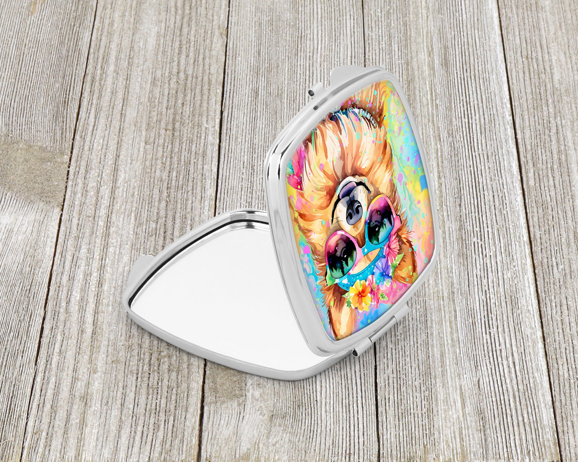 Buy this Pomeranian Hippie Dawg Compact Mirror